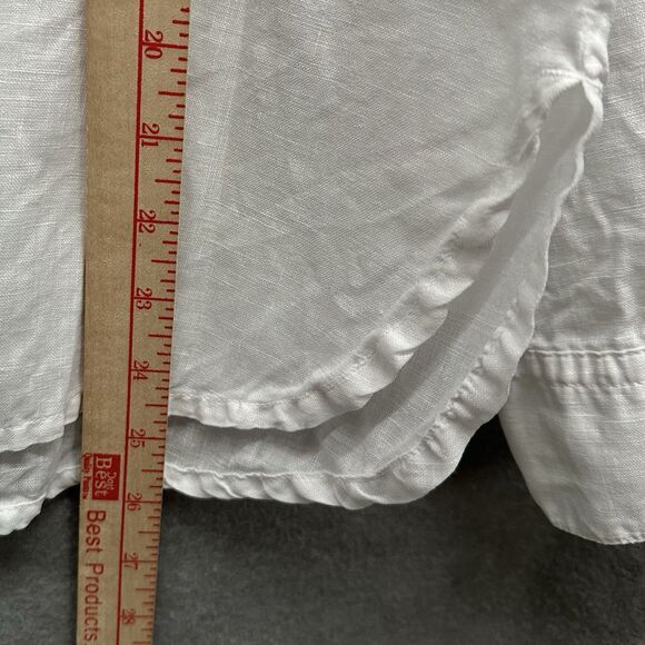 James Perse 100% Linen Oversized Shirt Womens Size 2 M Button Up White Beachy - Picture 7 of 10